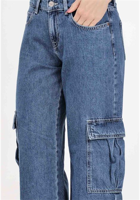 Dark blue denim cargo style women's jeans ONLY | 15301744Dark Blue Denim